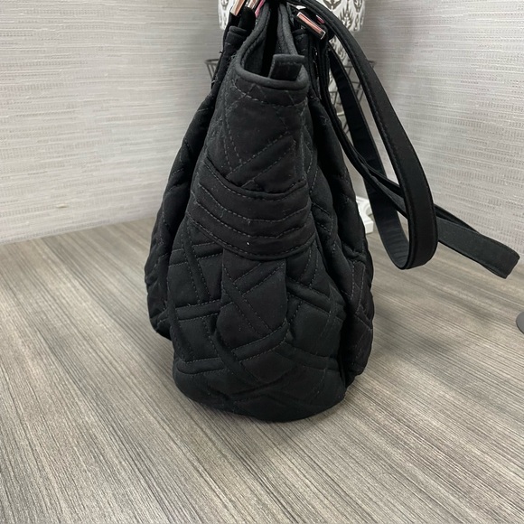 Vera Bradley Black Iconic Glenna Satchel Bag - Picture 4 of 15